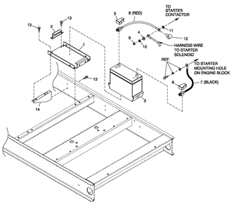 Battery 5.4l Cpl 4.6l 80kw And 6.8l 150kw Diagram and Parts List for ET15068AVAY (5955880)(2010) Generac Generator