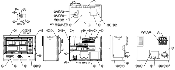 H Panel 2a Battery Charger Diagram and Parts List for BT10068AVSN (3407V24645)(2007) Generac Generator