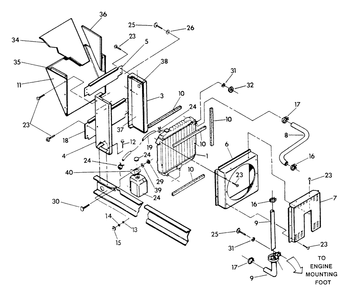 Radiator Diagram and Parts List for 9154-2  Generac Generator