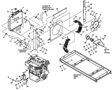Cooling System 1.6l C1 Diagram and Parts List for ST02016ANAN (4661517 - 4690840)(2007) Generac Generator