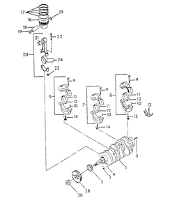 Crankshaft, Piston And Flywheel Diagram and Parts List for 9343-0  Generac Generator
