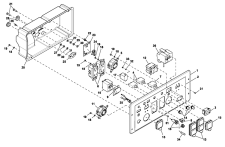 Part Location Diagram of 0J2463 Generac Overlay Control Panel Xp6.5