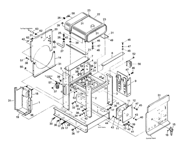 Alternator Compartment Diagram and Parts List for 1010-A  Generac Welder