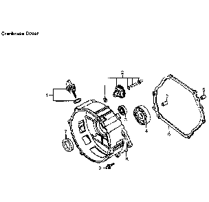 Crankcase cover Diagram and Parts List for 5941-2  Generac Generator