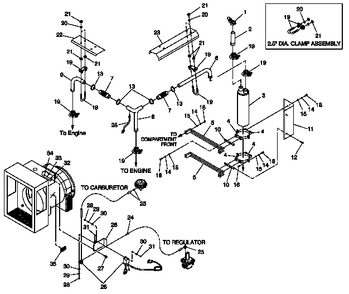 Exhaust Muffler Diagram and Parts List for 0046261 (3622315)(2002) Generac Generator