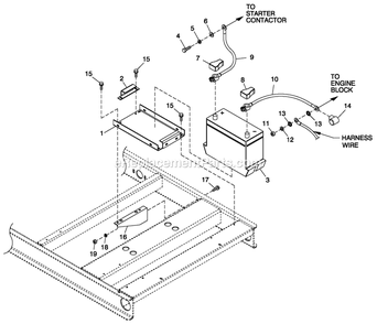 Ev Battery C4 Diagram and Parts List for QT06030JVAN (5098532)(2008) Generac Generator