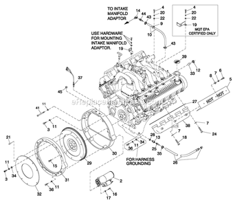 Engine Common Parts R/H Side 6.8l G/B Cpl Diagram and Parts List for CT13068GNSN (2808V28689)(2008) Generac Generator