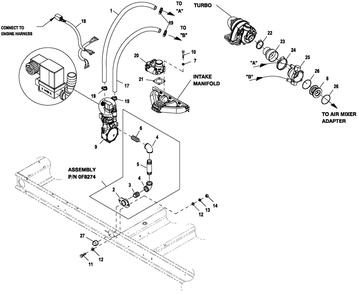 Ev Fuel System Lp 2.4l 60kw Diagram and Parts List for ET06024AVSX (7065982 - 9239135)(2014) Generac Generator