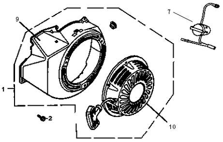 Starter 1 Diagram and Parts List for 0064260 (7654562A - 7654563A)(2012) Generac Generator