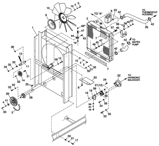 Ev Cool Sys&fan Drive 4.6l Rwd Diagram and Parts List for QT08046GNAN (5181125 - 5364473)(2009) Generac Generator