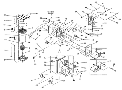 Alternator And Panel Diagram and Parts List for 0916-1  Generac Generator