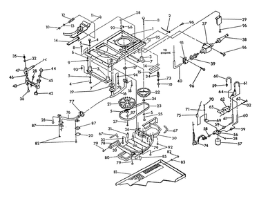 Base And Pulley Diagram and Parts List for 9600-0  Generac Generator