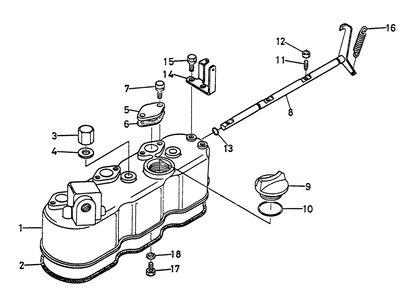 Head Cover Diagram and Parts List for 1008-D  Generac Welder