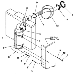 Muffler Diagram and Parts List for 4361-1  Generac Generator