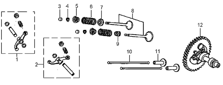 Rocker And Camshaft Diagram and Parts List for GP7500 (6540842A - 7050161A)(2012) Generac Generator
