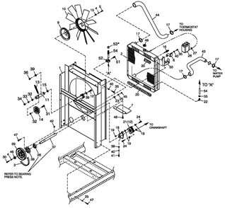 C2cooling System And Fan Drive Diagram and Parts List for 0053390 (4508925 - 4668302)(2006) Generac Generator