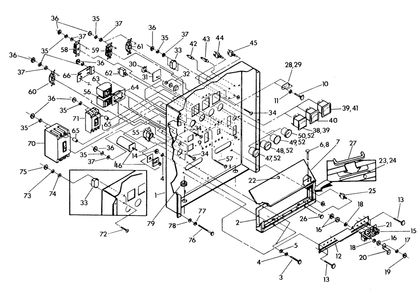 Front Of Control Panel Diagram and Parts List for 9135-3  Generac Generator