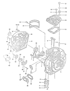 Engine Cylinder Block Diagram and Parts List for 8699-0  Generac Generator