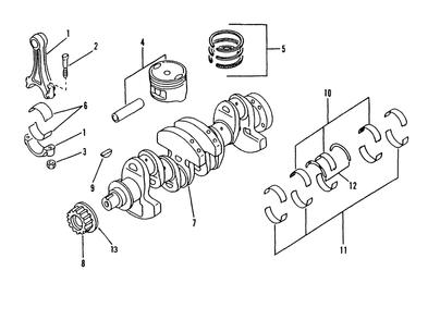 Pistons And Crankshaft Diagram and Parts List for 9679-0  Generac Generator