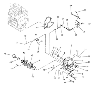 Timing Gear Housing And Governor Diagram and Parts List for 9343-0  Generac Generator