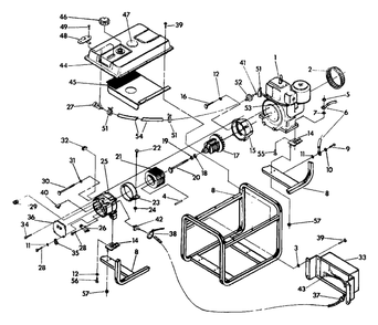 Generator Diagram and Parts List for ET2100 (9495-0)(9495-0) Generac Generator