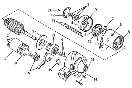 Starter Motor Diagram and Parts List for 9025-0  Generac Generator