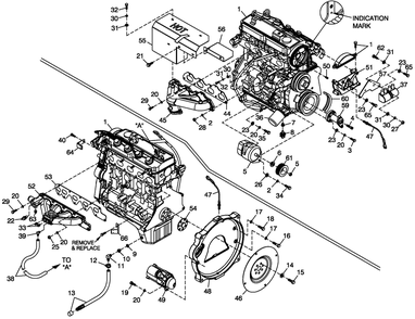 Engine Common Parts 2.4l G2 Diagram and Parts List for 0053390 (4508925 - 4668302)(2006) Generac Generator