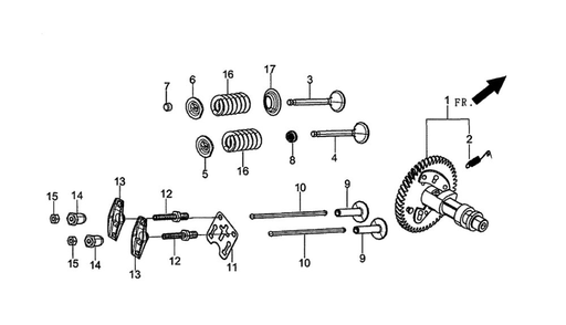 Rocker And Camshaft Diagram and Parts List for 005939-5  Generac Generator