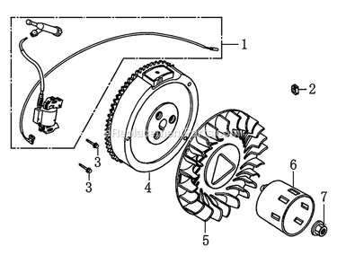 Flywheel And Ignition Diagram and Parts List for 0060392 (7613625A - 8455517A)(2013) Generac Generator
