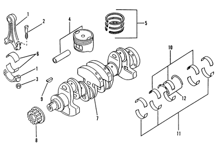 Piston And Crankshaft 1 Diagram and Parts List for 8947-1  Generac Generator