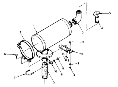 Muffler Diagram and Parts List for 9351-0  Generac Generator