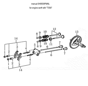 Rocker/Camshaft Diagram and Parts List for 006022-0  Generac Pressure Washer