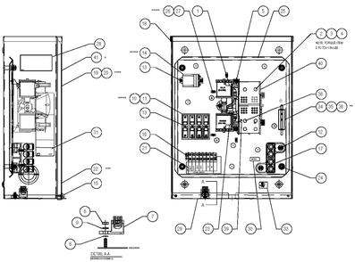 200a Transfer Switch Assembly Diagram and Parts List for 0051040 (0505V01168)(2005) Generac Generator