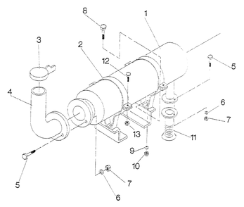 Exhaust Muffler Diagram and Parts List for 4081-0  Generac Generator