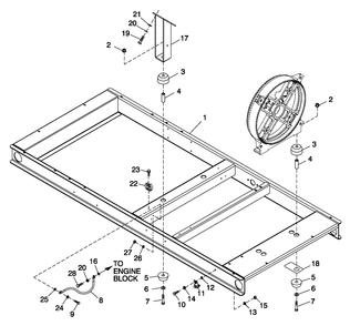 Mounting Base Diagram and Parts List for 0052210 (4254584 - 4273668)(2005) Generac Generator