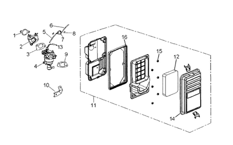 Air Cleaner Diagram and Parts List for 005941-0  Generac Generator
