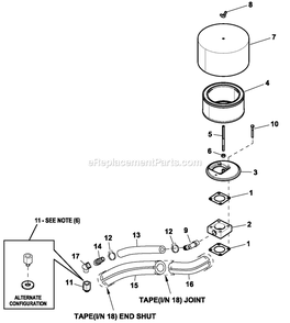 Ev Air Cleaner 2.4l G2 Turbo Diagram and Parts List for CT03624JNAN (2009V35519)(2009) Generac Generator