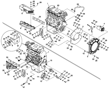 Engine Common Parts 1.6l Diagram and Parts List for 0053183 (4108V30497)(2008) Generac Generator