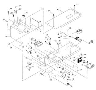 Control Panel Diagram and Parts List for 0043890 (3535636 - 3626373)(2014) Generac Generator