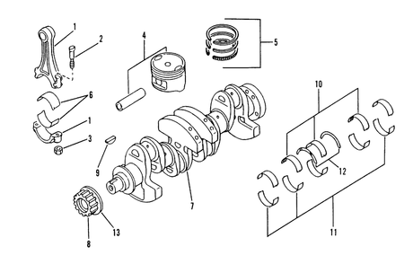 Piston And Crankshaft 2 Diagram and Parts List for 8947-1  Generac Generator