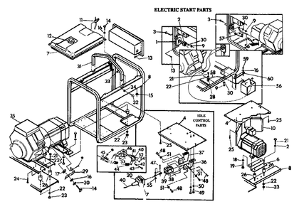 Cradle Drawing No. 80841 Diagram and Parts List for C8000 (5563-0)(5563-0) Generac Generator