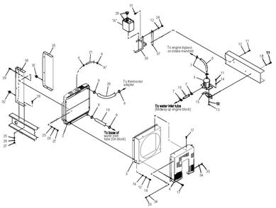 Radiator Diagram and Parts List for 0044741 (3580728 - 3694588)(2014) Generac Generator