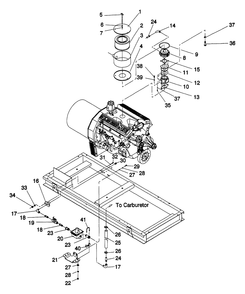 Carburetor Diagram and Parts List for 4311-1 DG-50 Generac Generator
