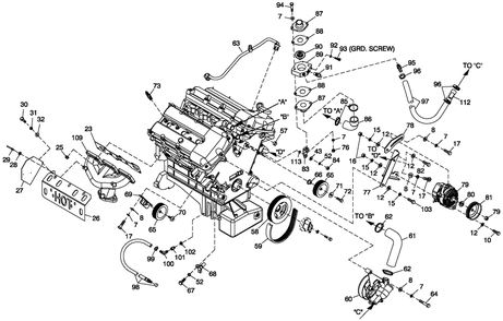 Engine Common Parts 3.0l G3 Ls Diagram and Parts List for CT06030ANSN (0508V27088)(2008) Generac Generator