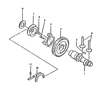 Camshaft And Governor Diagram and Parts List for 6894-2  Generac Generator