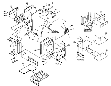 Radiator Assembly Diagram and Parts List for 4359-1  Generac Generator