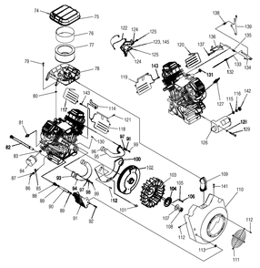Engine 4 Diagram and Parts List for 0047581 (3799920 - 3906499)(2004) Generac Generator