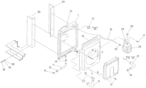 Part Location Diagram of A3187A Generac Support-Radiator Lt