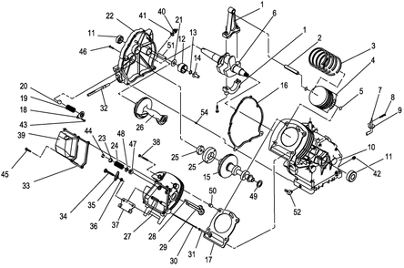 Longblock Repair Parts Diagram and Parts List for 0053300 (4718218 - 4869708)(2007) Generac Generator