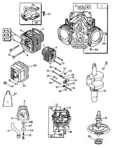 Engine Common Parts 2 Diagram and Parts List for 9677-0  Generac Generator